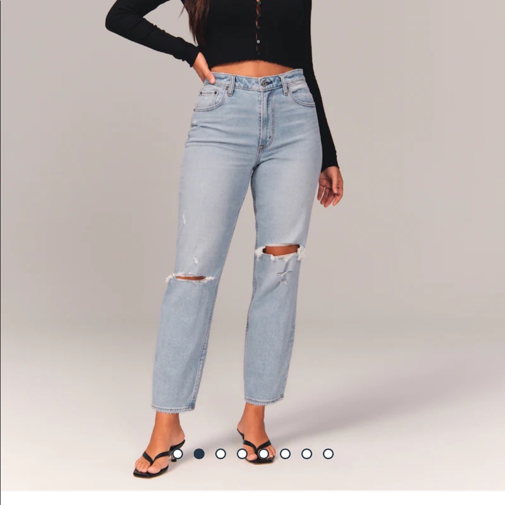 Abercrombie curve love high rise mom jeans